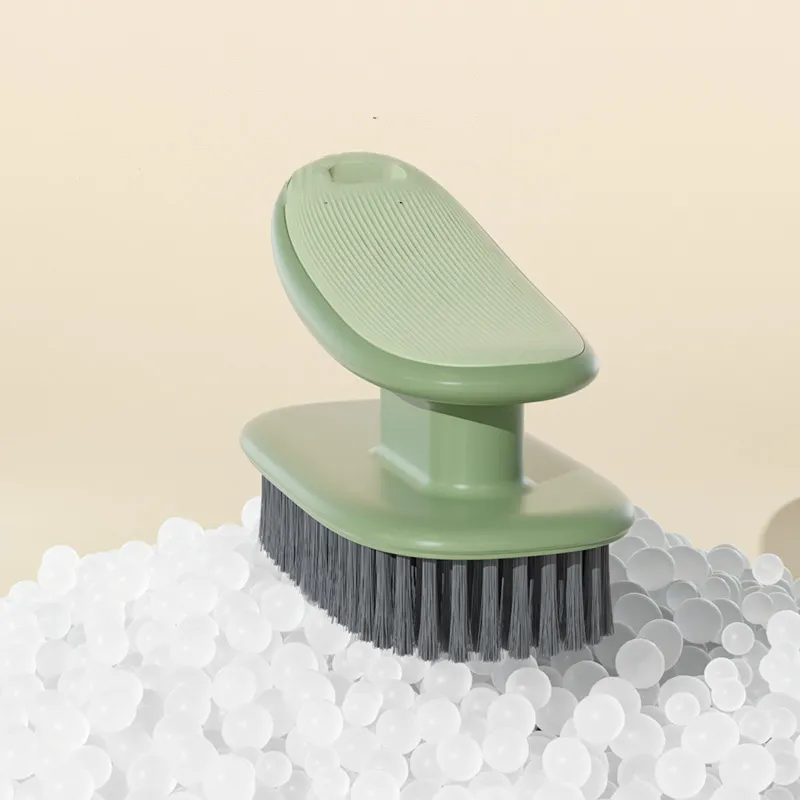 Multi-functional Household Cleaning Brush, Lint-Free Laundry Brush, Soft Bristle Shoe Brush Green-4