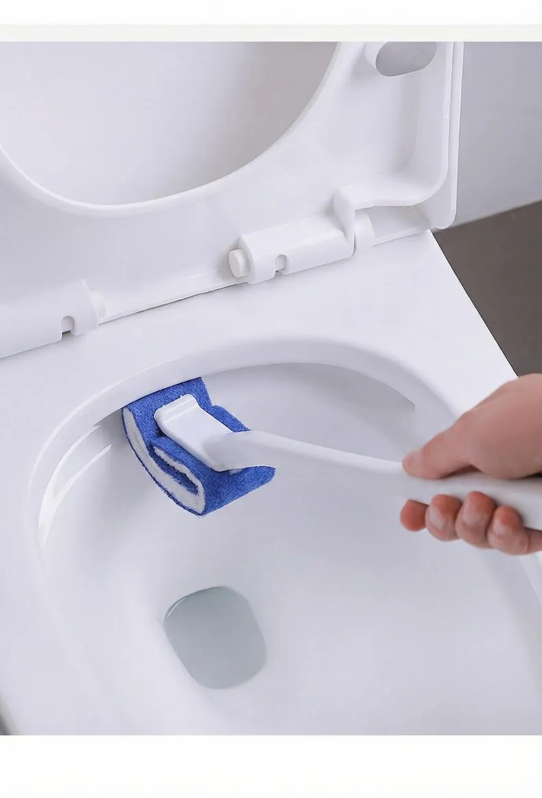 No-rinse toilet brush, soft bristles, creative design, reaches all corners, toilet brush. White-1