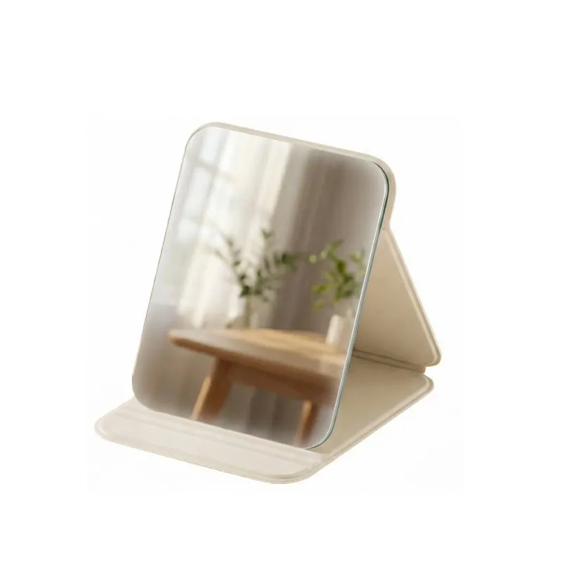 Portable folding mirror for makeup, high-definition desktop mini mirror for girls, can stand, small personal mirror