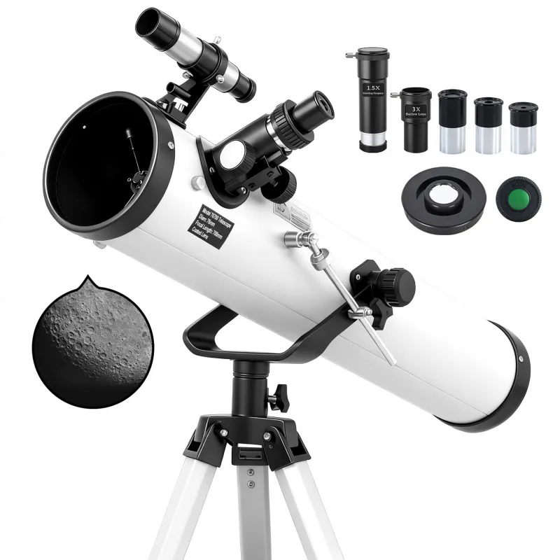 Professional Telescope for Astronomy, 76mm Large Aperture 700mm Reflector Telescope with 525X Ultra HD Zoom