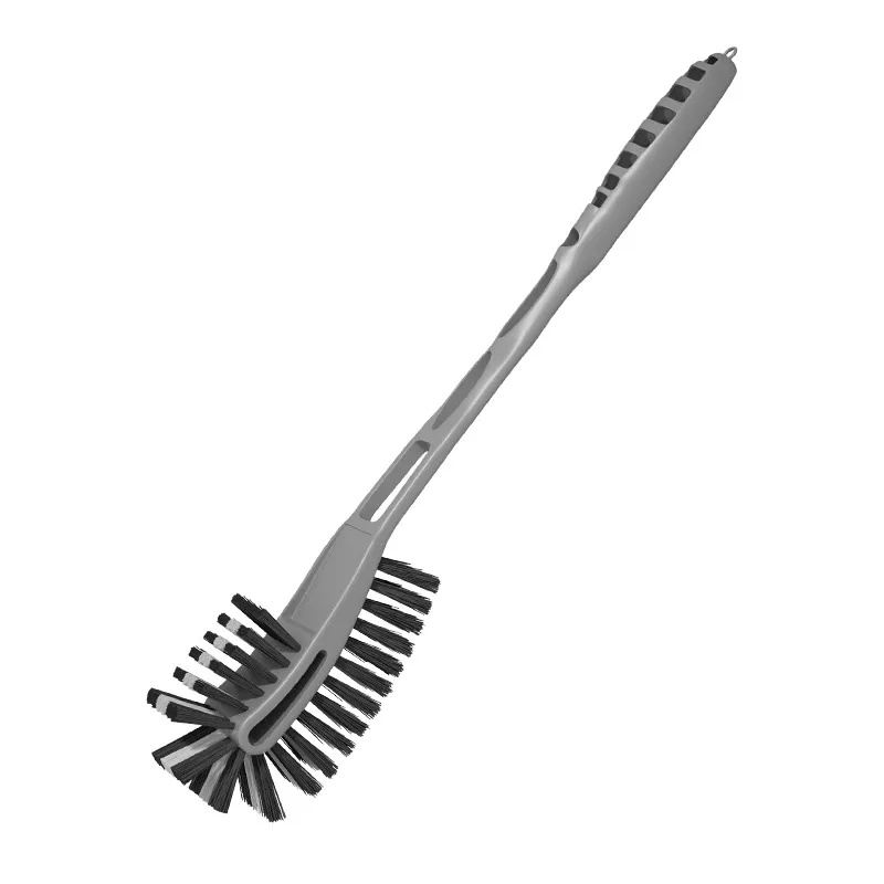 Thickened plastic long-handled double-sided toilet brush for cleaning hard-to-reach areas in toilets and bathrooms.