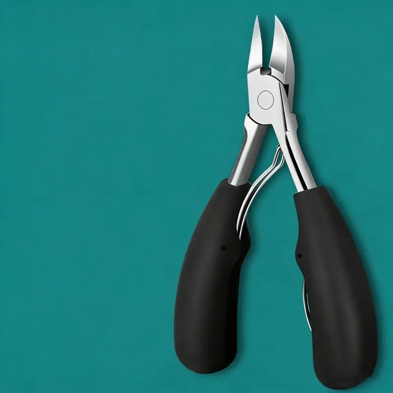 Toe Nail Clipper for Ingrown or Thick Toenails, Heavy Duty Toenail Trimmer Nail Clipper Pedicure Tool with Long Handle and Soft Grip for Seniors Black-2