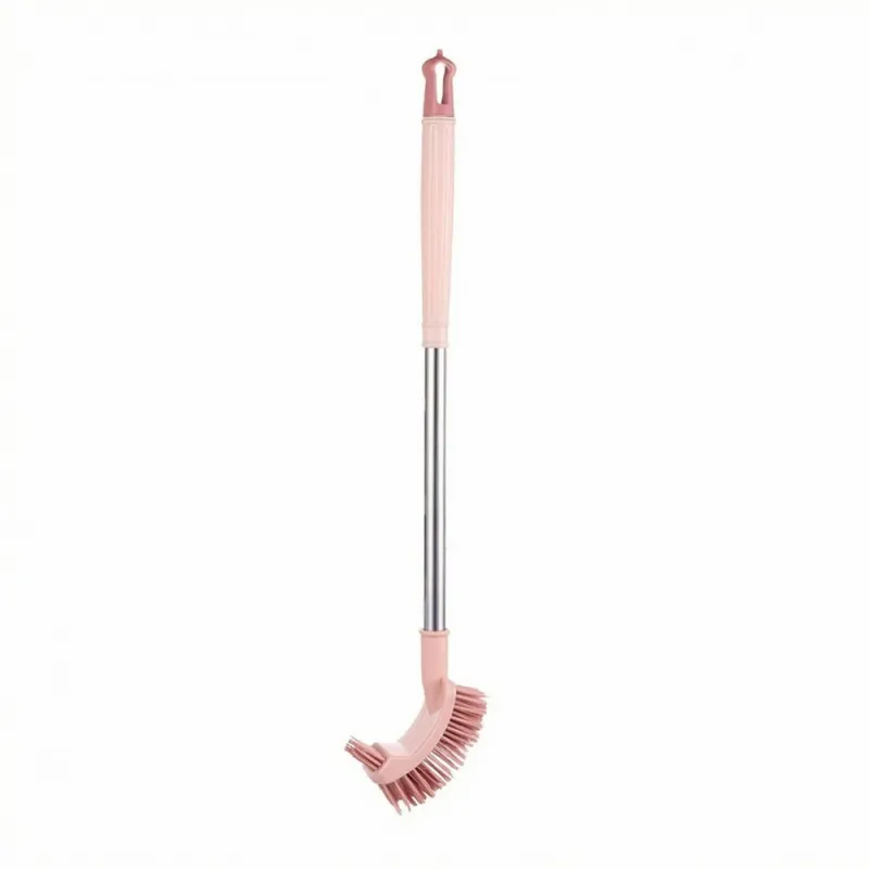 TPR soft rubber toilet brush, a household cleaning tool for thorough cleaning of toilets without blind spots. Pink