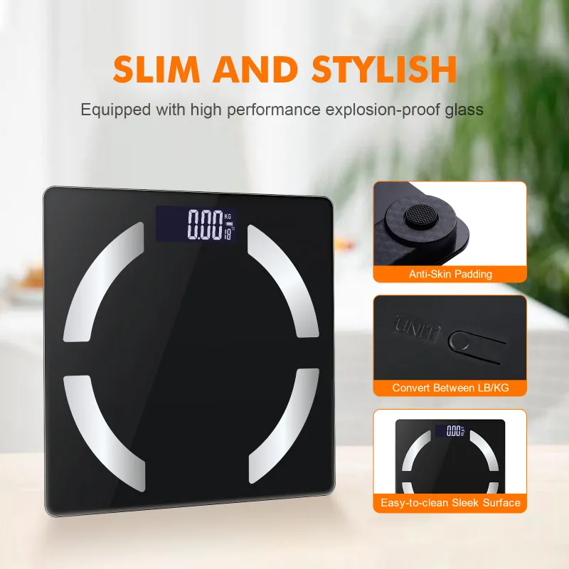 Weight Machine for Home, Digital Weighing Machine for Body Weight with Large LCD Display, Black Black-6